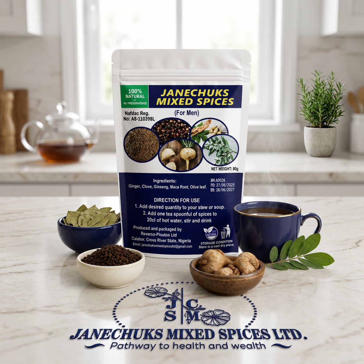 JaneChuks Mixed Spices Men's Pack pouch, net weight 50g