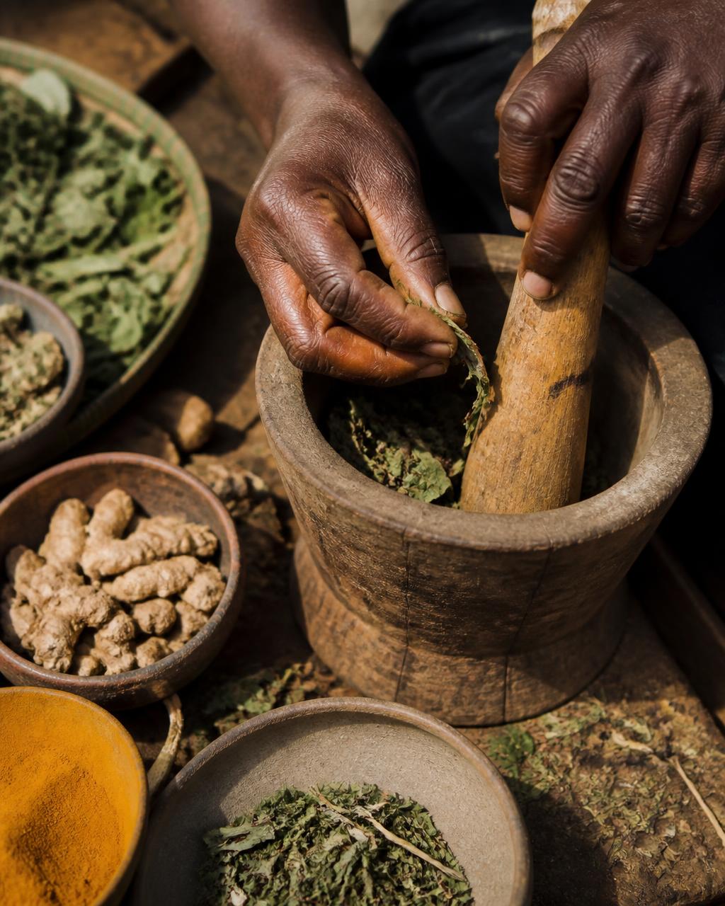 Hands measuring JaneChuks botanical spice blend